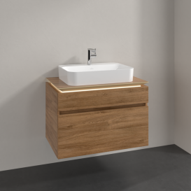 Тумба под раковину Villeroy & Boch Legato 80х55 см з підсвічуванням ДСП дуб канзас B754L0RH