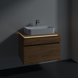 Тумба под раковину Villeroy & Boch Legato 80х55 см з підсвічуванням ДСП дуб канзас B754L0RH