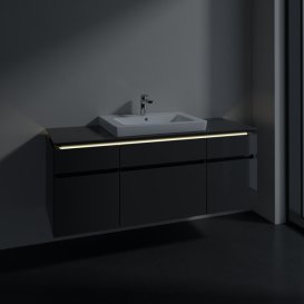 Тумба под раковину Villeroy & Boch Legato 140х55 см с подсветкой МДФ/ДСП глянцевый серый B685L0FP