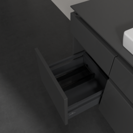 Тумба под раковину Villeroy & Boch Legato 140х55 см с подсветкой МДФ/ДСП глянцевый серый B685L0FP