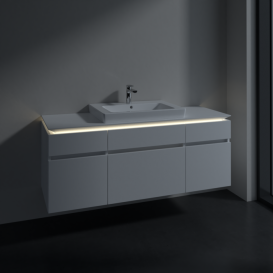 Тумба под раковину Villeroy & Boch Legato 140х55 см с подсветкой ДСП белый матовый B685L0MS