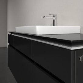 Тумба под раковину Villeroy & Boch Legato 140х55 см с подсветкой МДФ/ДСП черный матовый лак B685L0PD