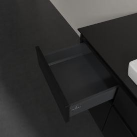 Тумба под раковину Villeroy & Boch Legato 140х55 см с подсветкой МДФ/ДСП черный матовый лак B685L0PD