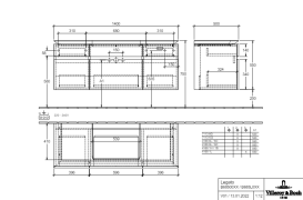 Тумба під раковину Villeroy & Boch Legato 140х55 см з підсвічуванням ДСП кам'яний дуб B685L0RK