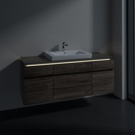 Тумба під раковину Villeroy & Boch Legato 140х55 см з підсвічуванням ДСП кам'яний дуб B685L0RK