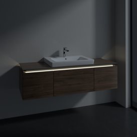 Тумба под раковину Villeroy & Boch Legato 140х38 см с подсветкой ДСП дуб аризона B684L0VH