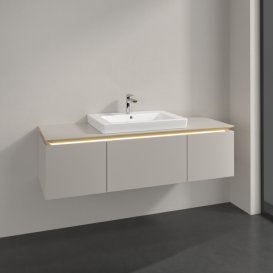 Тумба под раковину Villeroy & Boch Legato 140х38 см с подсветкой ДСП нежно-серый B684L0VK