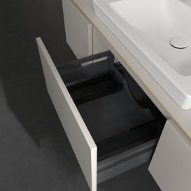 Тумба под раковину Villeroy & Boch Legato 140х38 см с подсветкой ДСП нежно-серый B684L0VK