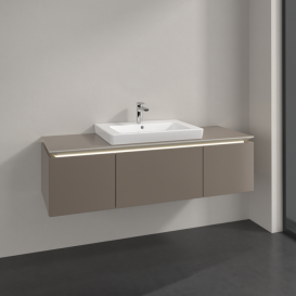 Тумба під раковину Villeroy & Boch Legato 140х38 см з підсвічуванням ДСП сірий трюфель B684L0VG