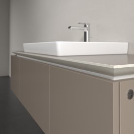 Тумба під раковину Villeroy & Boch Legato 140х38 см з підсвічуванням ДСП сірий трюфель B684L0VG