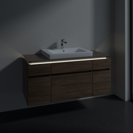 Тумба під раковину Villeroy & Boch Legato 120х55 см з підсвічуванням ДСП дуб аризона B683L0VH