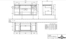 Тумба под раковину Villeroy & Boch Legato 120х55 см с подсветкой ДСП нежно-серый B683L0VK