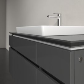 Тумба под раковину Villeroy & Boch Legato 120х55 см с подсветкой МДФ/ДСП глянцевый серый B683L0FP