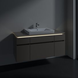 Тумба під раковину Villeroy & Boch Legato 120х55 см з підсвічуванням ДСП сірий трюфель B683L0VG