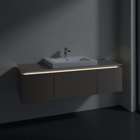 Тумба під раковину Villeroy & Boch Legato 120х38 см з підсвічуванням ДСП сірий трюфель B682L0VG
