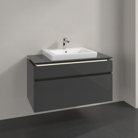 Тумба под раковину Villeroy & Boch Legato 100х55 см с подсветкой МДФ/ДСП глянцевый серый B681L0FP