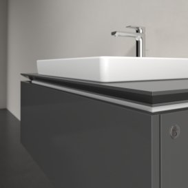 Тумба под раковину Villeroy & Boch Legato 100х38 см с подсветкой МДФ/ДСП глянцевый серый B680L0FP