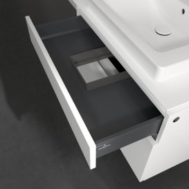 Тумба під раковину Villeroy & Boch Legato 80х55 см з підсвічуванням ДСП білий матовий B679L0MS