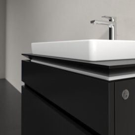 Тумба под раковину Villeroy & Boch Legato 80х55 см с подсветкой МДФ/ДСП черный матовый лак B679L0PD