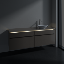 Тумба під раковину Villeroy & Boch Legato 160х55 см із підсвічуванням ДСП трюфель сірий B598L0VG