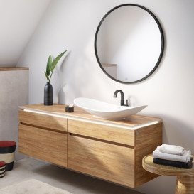 Тумба під раковину Villeroy & Boch Legato 160х55 см з підсвічуванням ДСП дуб канзас B598L0RH