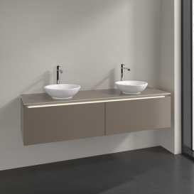 Тумба під раковину Villeroy & Boch Legato 160х38 см з підсвічуванням ДСП сірий трюфель B599L0VG