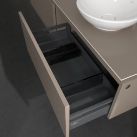 Тумба під раковину Villeroy & Boch Legato 160х38 см з підсвічуванням ДСП сірий трюфель B599L0VG