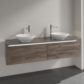 Тумба под раковину Villeroy & Boch Legato 160х38 см с подсветкой ДСП каменный дуб B599L0RK