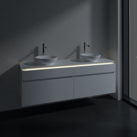 Тумба под раковину Villeroy & Boch Legato 160х55 см с подсветкой ДСП белый матовый B600L0MS