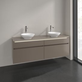Тумба под раковину Villeroy & Boch Legato 160х55 см с подсветкой ДСП трюфель серый B600L0VG