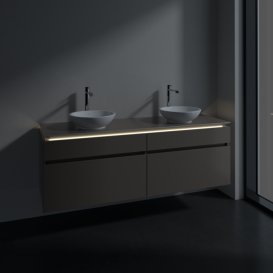 Тумба под раковину Villeroy & Boch Legato 160х55 см с подсветкой ДСП трюфель серый B600L0VG