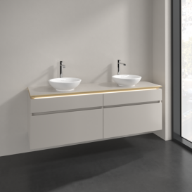 Тумба под раковину Villeroy & Boch Legato 160х55 см с подсветкой ДСП нежно-серый B600L0VK