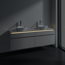 Тумба под раковину Villeroy & Boch Legato 160х55 см с подсветкой ДСП нежно-серый B600L0VK