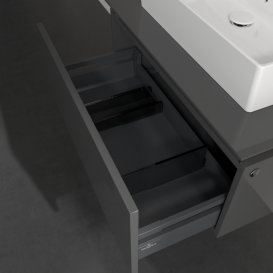 Тумба под раковину Villeroy & Boch Legato 80х38 см с подсветкой МДФ/ДСП глянцевый серый B601L0FP