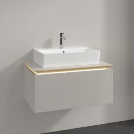 Тумба под раковину Villeroy & Boch Legato 80х38 см с подсветкой ДСП нежно-серый B601L0VK