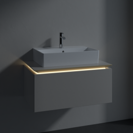 Тумба под раковину Villeroy & Boch Legato 80х38 см с подсветкой ДСП нежно-серый B601L0VK
