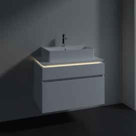 Тумба под раковину Villeroy & Boch Legato 80х55 см с подсветкой МДФ/ДСП белый глянцевый B602L0DH