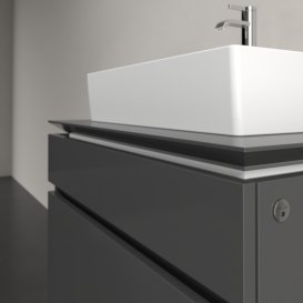 Тумба під раковину Villeroy & Boch Legato 80х55 см з підсвічуванням МДФ/ДСП глянсовий сірий B602L0FP