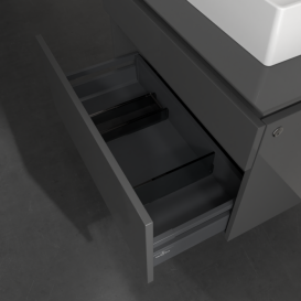 Тумба під раковину Villeroy & Boch Legato 80х55 см з підсвічуванням МДФ/ДСП глянсовий сірий B602L0FP