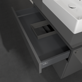 Тумба під раковину Villeroy & Boch Legato 80х55 см з підсвічуванням МДФ/ДСП глянсовий сірий B602L0FP