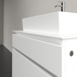 Тумба под раковину Villeroy & Boch Legato 80х55 см с подсветкой ДСП белый матовый B602L0MS