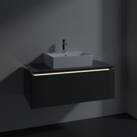 Тумба под раковину Villeroy & Boch Legato 100х38 см с подсветкой МДФ/ДСП глянцевый серый B603L0FP