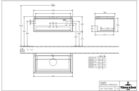 Тумба под раковину Villeroy & Boch Legato 100х38 см с подсветкой ДСП трюфель серый B603L0VG