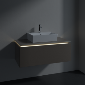 Тумба под раковину Villeroy & Boch Legato 100х38 см с подсветкой ДСП трюфель серый B603L0VG