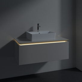 Тумба под раковину Villeroy & Boch Legato 100х38 см с подсветкой ДСП нежно-серый B603L0VK