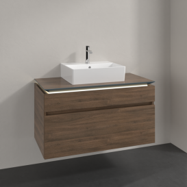 Тумба під раковину Villeroy & Boch Legato 100х55 см з підсвічуванням ДСП дуб аризона B604L0VH