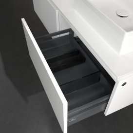 Тумба під раковину Villeroy & Boch Legato 140х38 см з підсвічуванням МДФ/ДСП білий глянсовий B668L0DH