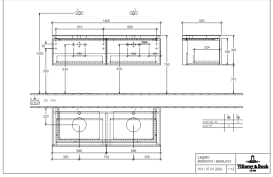 Тумба під раковину Villeroy & Boch Legato 140х38 см з підсвічуванням МДФ/ДСП білий глянсовий B668L0DH