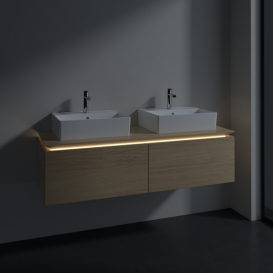 Тумба під раковину Villeroy&Boch Legato 140х38 см з підсвічуванням ДСП північний дуб B668L0VJ