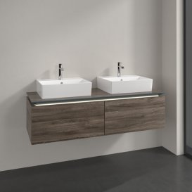 Тумба под раковину Villeroy & Boch Legato 140х38 см с подсветкой ДСП каменный дуб B668L0RK